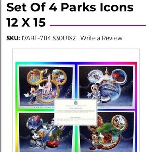 4 park collector set- Disney World ART